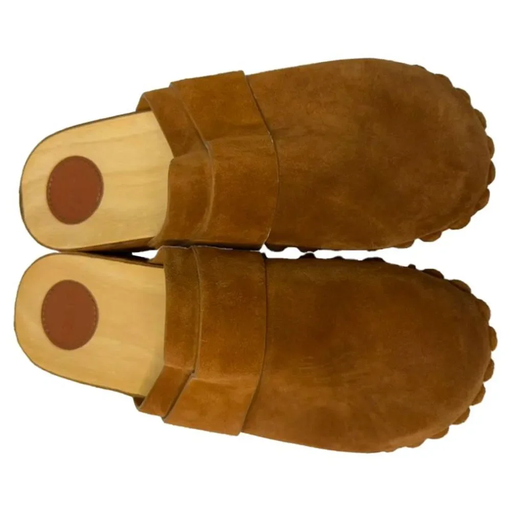 Chloé Joy Studded Clogs in Brown Suede - Picture 5 of 10